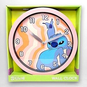 Disney Stitch Pink and Blue Wall Clock